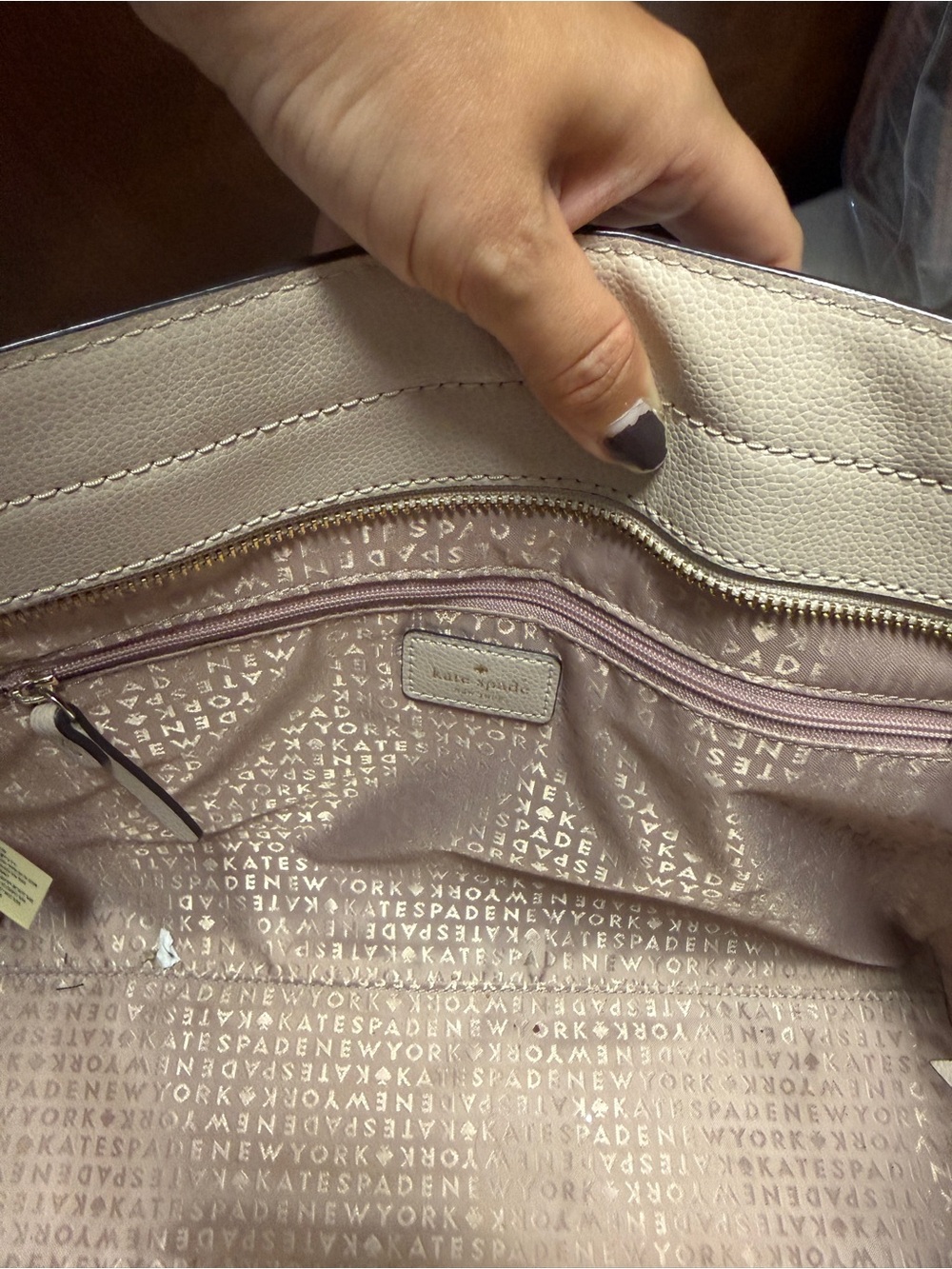 kate spade Pale Pink Leather Tote with Detachable Strap - Picture 4 of 6
